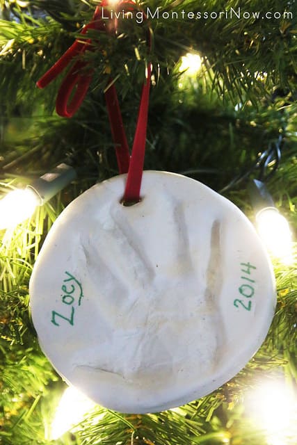 Baby or Toddler handprint or footprint keepsake ornament