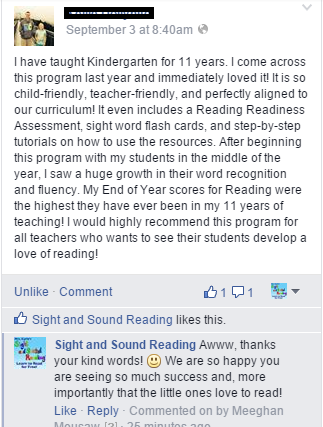 Sight and Sound Reading Review from Facebook
