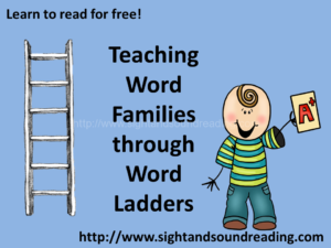 Teaching word families through word ladders -free videos and worksheets