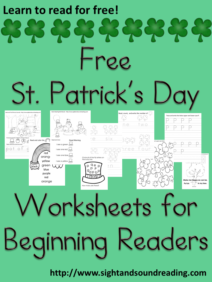 Free St Patricks Day Worksheets for Beginning Readers