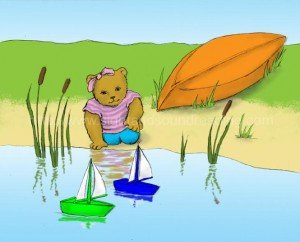 Bear playing with boats at the pond: word games, teaching children, phonics videos, reading, pre-kindergarten, free reading tutor, homeschoolers, explicit phonics instruction, practice reading, education, reading vocabulary, teaching letter sounds,