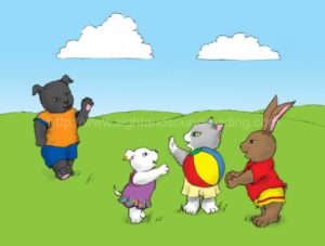 animals playing ball: phonics videos, free reading lessons, learn to read, reading tutorial, phonics tutorial, multisensory methods to teach reading, activity books, Dolch word list, phonics websites, teaching phonics to struggling readers, children, education,