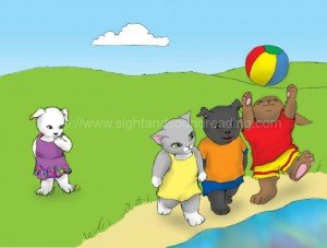 animals playing ball at the beach: reading readiness skills, Help your child to read in 15 minutes/day, teaching sight words to struggling readers, explicit phonics instruction, learning, emergent reader, word games, learn to read for free online, reading comprehension, reading techniques, reading,