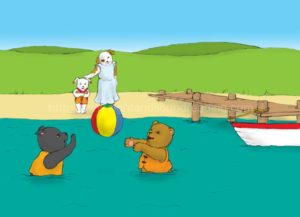 puppy at the beach with bear and dog: teaching reading in 15 minutes/day, learn to read for free online, teaching aids, multisensory methods to teach reading, decoding, reading practice, how to teach sight words to struggling readers, how to read, reading tutorial,