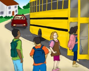 children waiting for bus: reading comprehension, home schooling, reading techniques, alphabet, workbooks, teaching sight words to struggling readers, teaching reading in 15 minutes/day, interactive books, reading vocabulary,