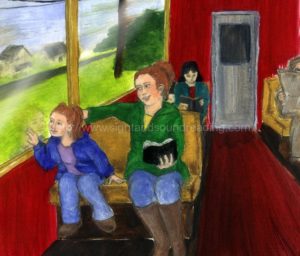Mom and girl riding a train: kindergarten, remedial, teaching reading made easy, reading help for dyslexia, phonics program for struggling readers, writing journals, phonics, reading readiness test, word ladders, free reading tutor,