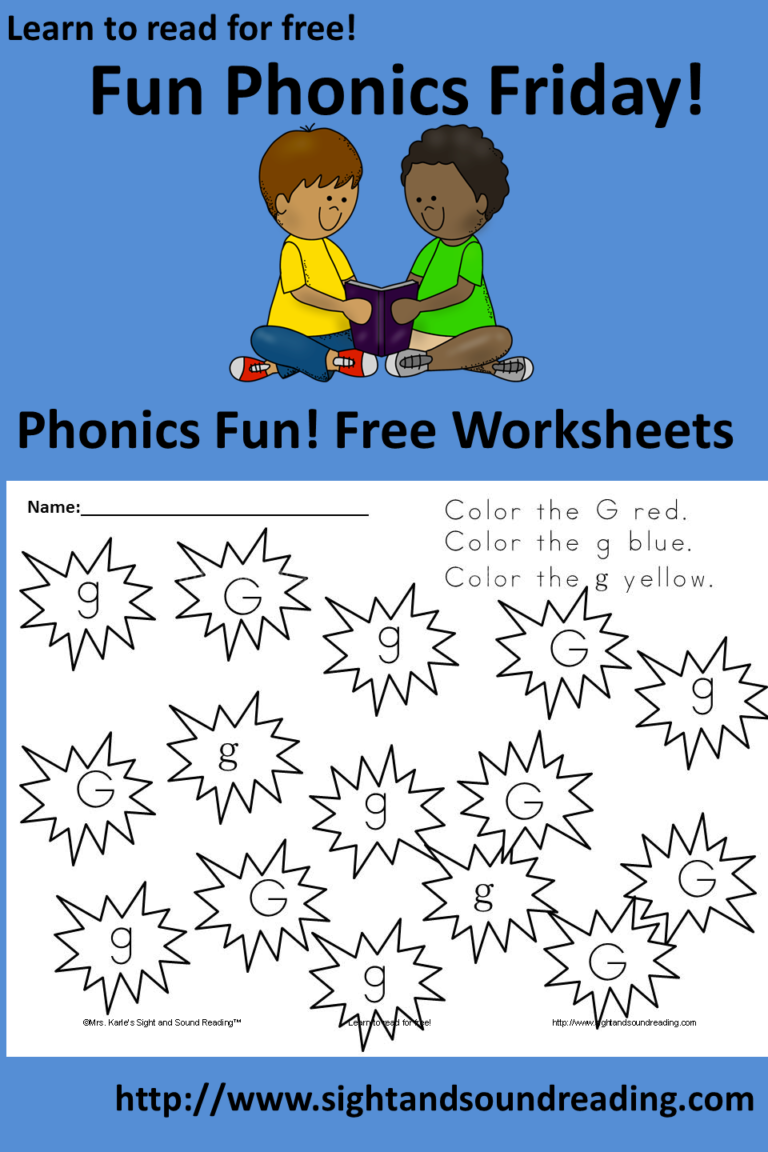 Fun, Free, Phonics Worksheets for Friday!