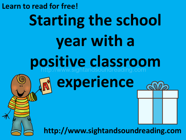 Starting the school year with a positive classroom experience