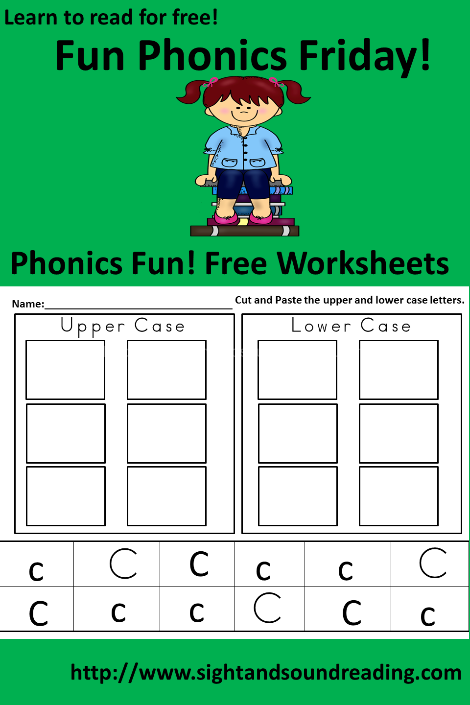 Free Worksheet to help teach the letter Cc