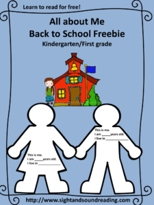 All about Me back to school activity book -great for kindergarte/first grade. More resources can be found at https://www.sightandsoundreading.com///newsite