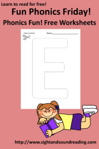 Free Phonics Worksheets on Friday! The Letter E: More free beginning resources can be found at https://www.sightandsoundreading.com///newsite. #phonics #free #preschool