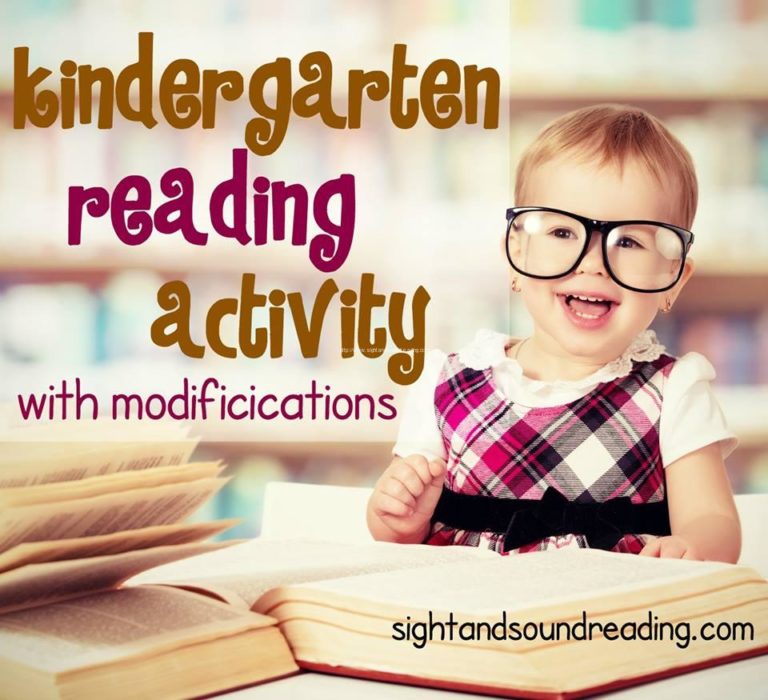 Kindergarten Reading Activity with Modifications