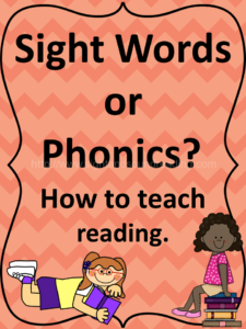 Sight Words or Phonics. How to teach reading. More resources available at https://www.sightandsoundreading.com///newsite