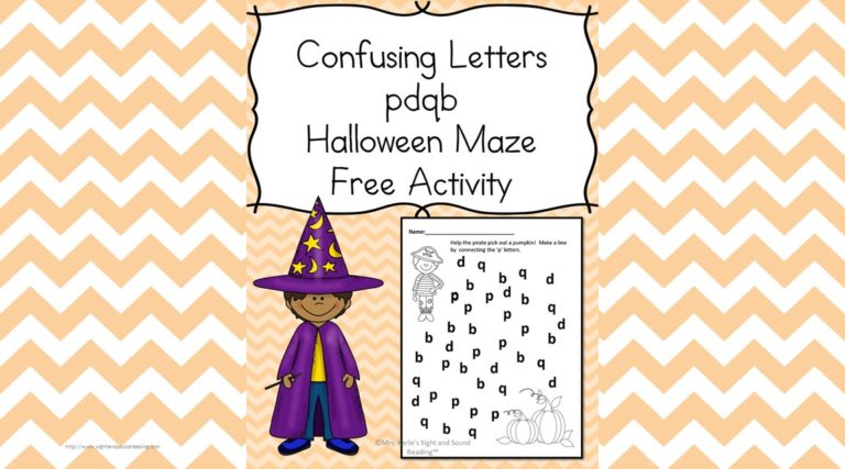 Halloween Phonics Worksheet:  Confusing Letters Edition