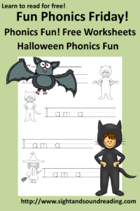 Halloween Phonics Worksheet for kindergarten and first grade