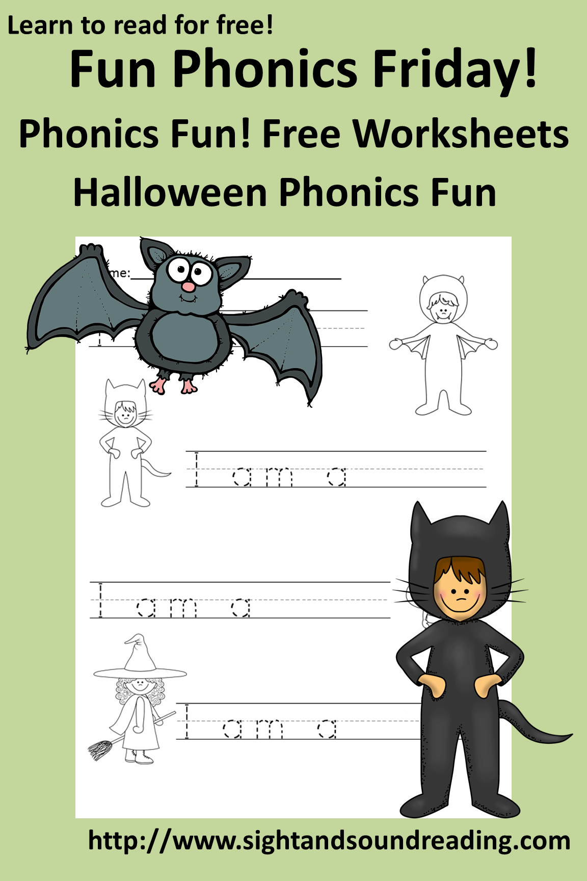 Free Printable Halloween Phonics Worksheets Printable Templates