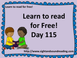 Learn to read for free: https://www.sightandsoundreading.com