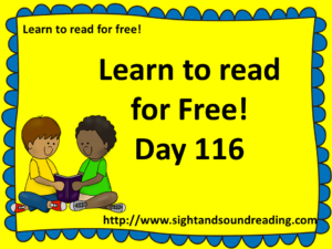 Learn to read for free!  https://www.sightandsoundreading.com