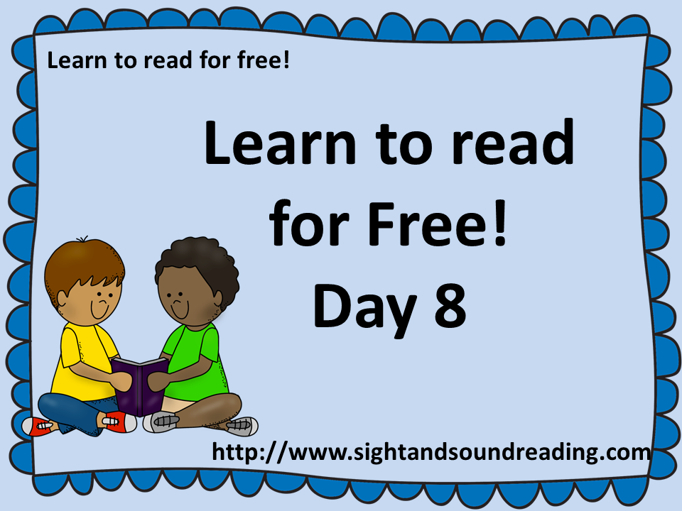 kindergarten reading lesson day 8