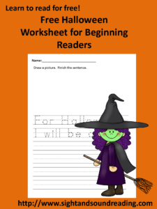 Free Halloween Phonics Worksheet. More resources can be found at https://www.sightandsoundreading.com