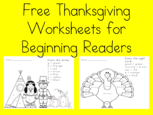 Free Thanksgiving Worksheet for Kids. Visit https://www.sightandsoundreading.com fore more free worksheets.