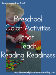 Preschool Color Activities that teach reading readiness.