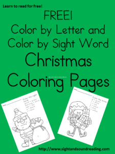 Free Christmas worksheets for kids -Great for beginning readers! Visit https://www.sightandsoundreading.com to grab them!