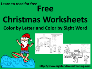 Worksheets for Kids! Christmas Themed - great for beginning readers in preschool, kindergarten or first grade! Visit https://www.sightandsoundreading.com to get your free worksheet