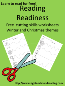 Reading Readiness free cutting worksheets! Visit https://www.sightandsoundreading.com to get your free copy.