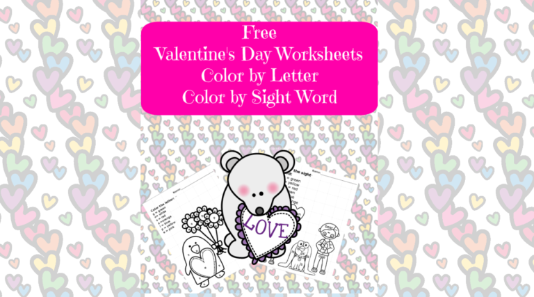 2 Valentine Day Worksheets -Color by Letter/Sight Word