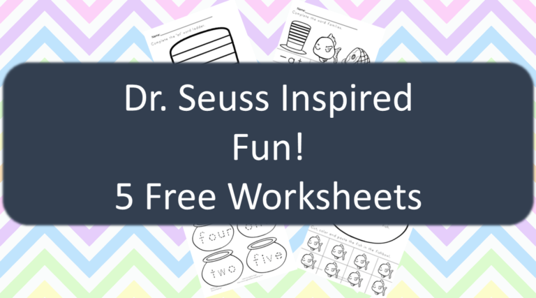 Dr. Seuss (inspired) Worksheets for Kindergarten