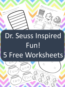 Dr. Seuss inspired free worksheets for kindergarten