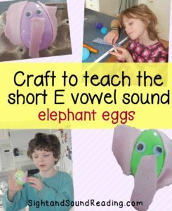 Teaching Phonics Sounds the Short letter E craft: Elephant Eggs