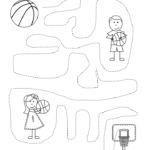 Reading Readiness Worksheets: Tracing, Cutting, Coloring - get your little reader ready to read with these fun basketball worksheets.