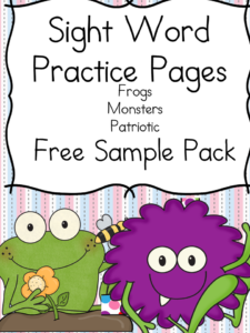 Sight Words for Preschoolers - Dolch bundle pre-primer sample pack: 15 pages included, 3 pages/sight word: big, blue, a, away, and