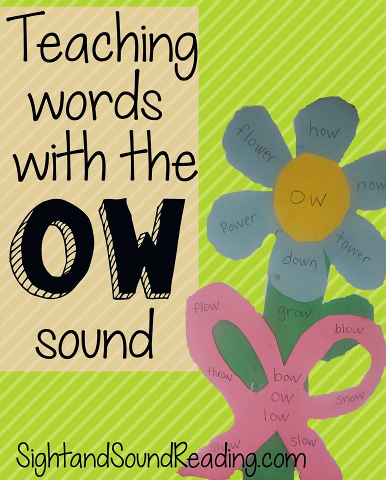 Words with ow sound: Cute craft to teach the ow sound - a flower and a bow!