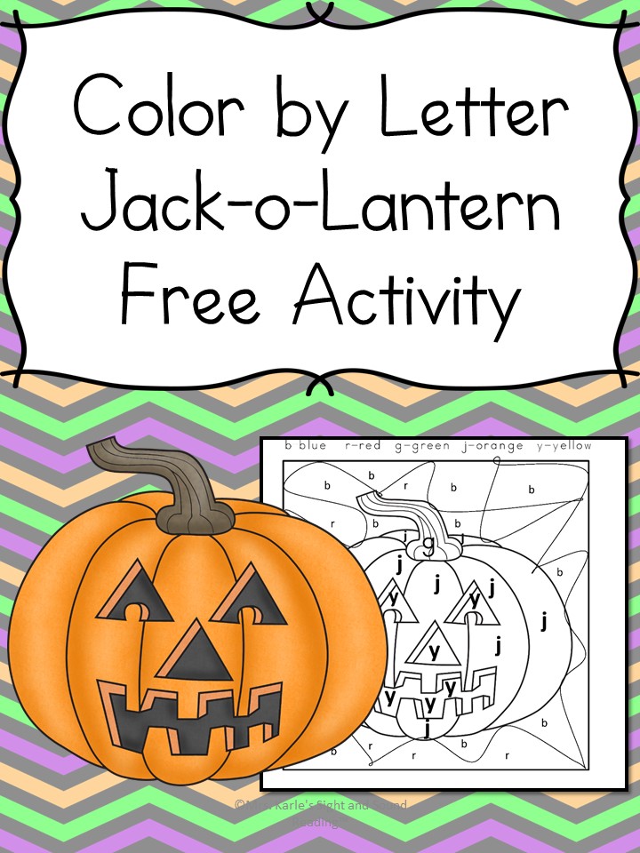 Color by Letter Jack-o-Lantern. Fun Kindergarten or Preschool Halloween Worksheet Activity!