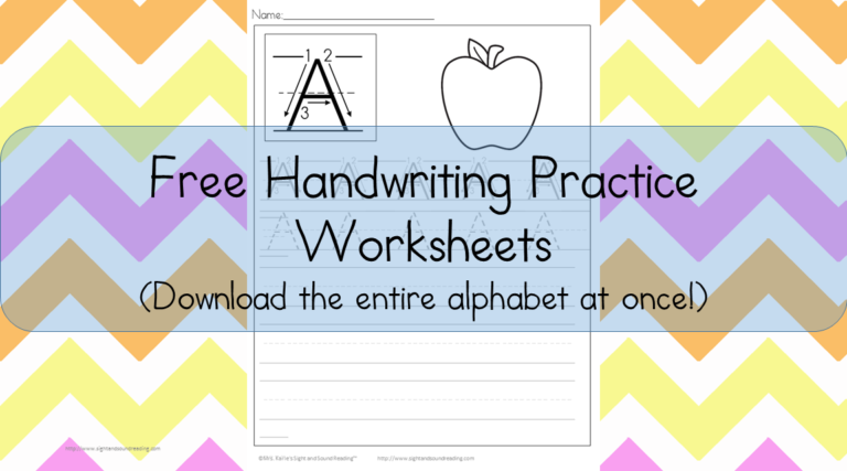 26 Free Handwriting Worksheets For Kids -Easy Download!
