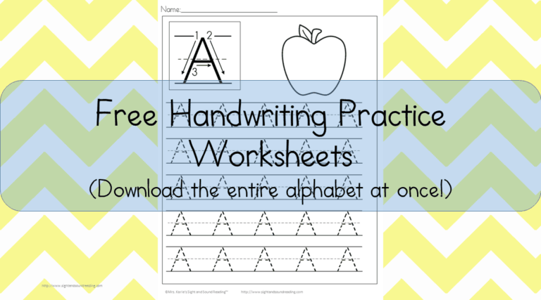 Handwriting Worksheets Free Printable