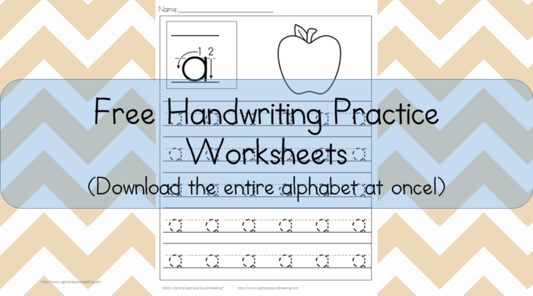 26 Free Kids Handwriting Worksheets -Easy Download!