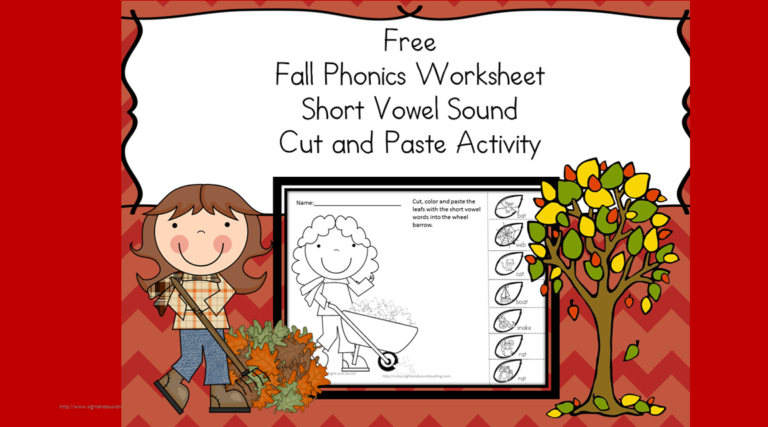 Cut and Paste Activity for Kindergarten