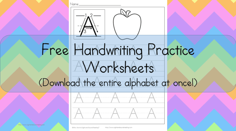 26 Free Printable Handwriting Pages for Kindergarten