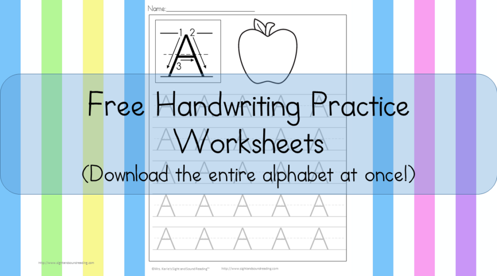 26 Free Printable Handwriting Worksheets for Kindergarten