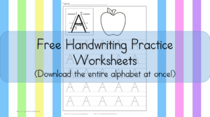 Printable Handwriting Worksheets for Kids: Download the entire alphabet at one time with these free printable handwriting worksheets for kids