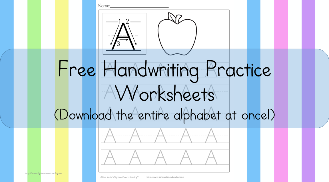 Printable Handwriting Worksheets for Kindergarten