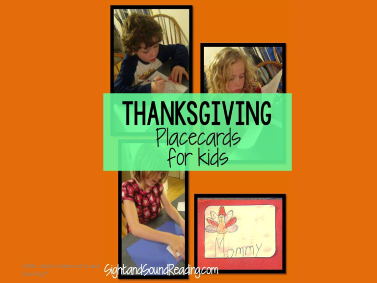 Printable Thanksgiving Place Cards for Kids