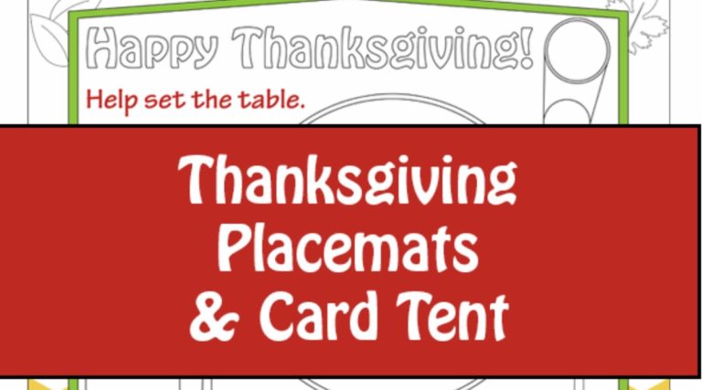 Thanksgiving Placemats for Kids