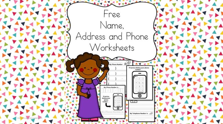 Name Address Phone Number Worksheets