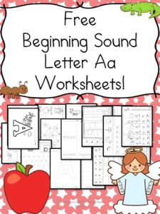 Beginning Sounds Letter A worksheets for Kindergarten