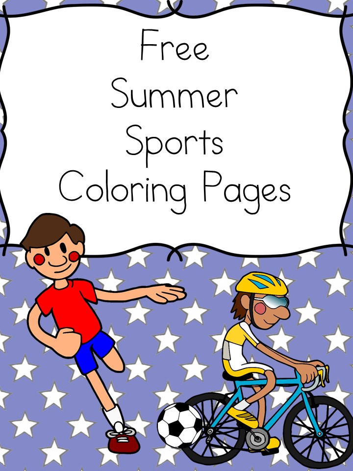 Summer Sports Coloring Pages -Free Fun Summer Sports Coloring Pages for preschool or kindergarten .